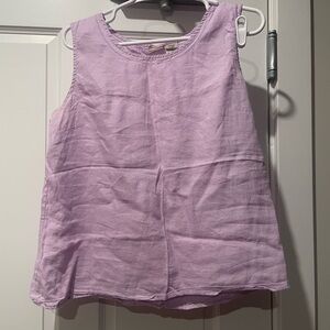 L.L. Bean lavender linen tank top size large